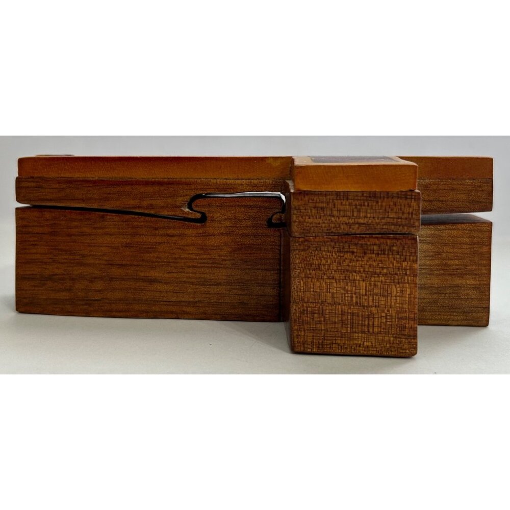 Handcrafted Wooden Cross Puzzle Box Hidden Compartment Keepsake Jewels Religious - Picture 9 of 12